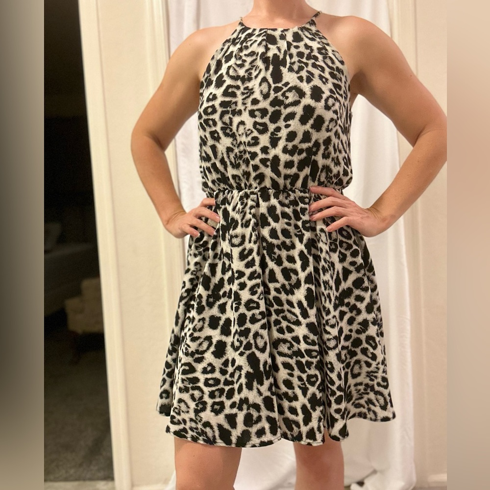 Black and white leopard print dress. Size M.